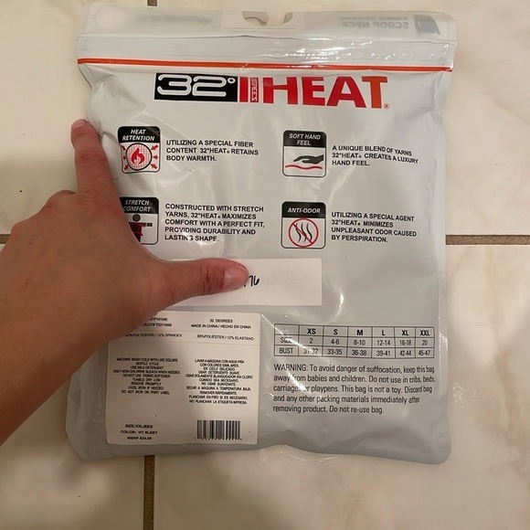 NWT Womens Cozy Heat Extra Warm 32 degrees HEAT Long Sleeve Scoop Neck Top XXL - Picture 4 of 5